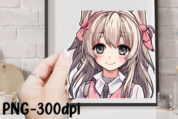 Download Cute Anime Girl Sticker Sublimation - Premium Resources
