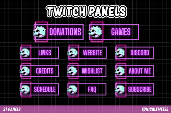 Download Neon Twitch Panels - Twitch Collection
