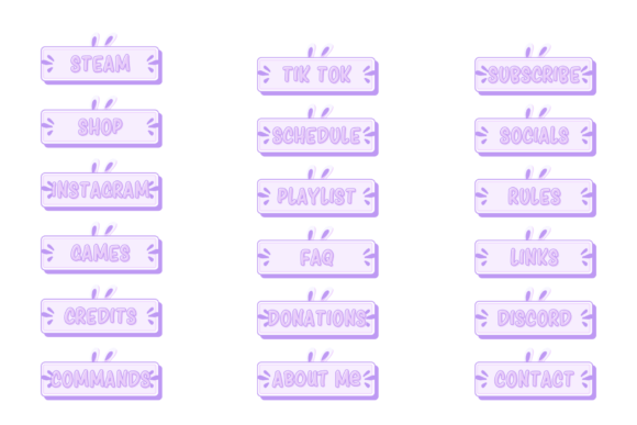 Download Twitch Panels Cute Bunny Overlays - Twitch Collection