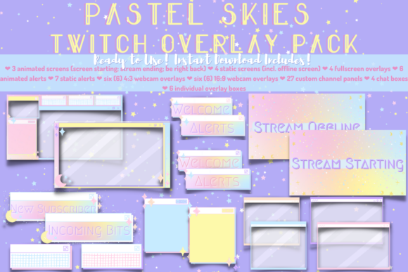 Download Pastel Skies Twitch Stream Package - Twitch Collection