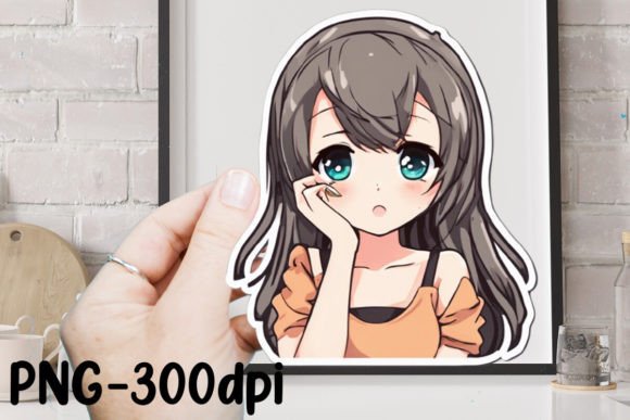 Download Cute Anime Girl Sticker Sublimation - Premium Resources