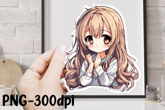 Download Cute Anime Girl Sticker Sublimation - Premium Resources