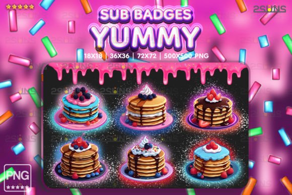 Download 6 Yummy Sub Badges Twitch Pancakes - Twitch Collection