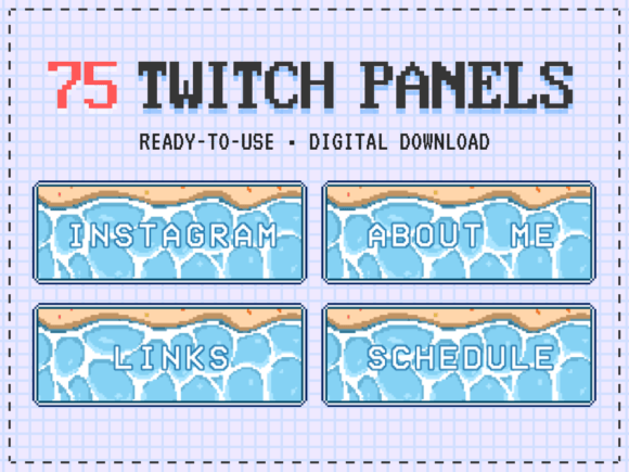 Download Beach - 75 Twitch Panels for Stream - Twitch Collection